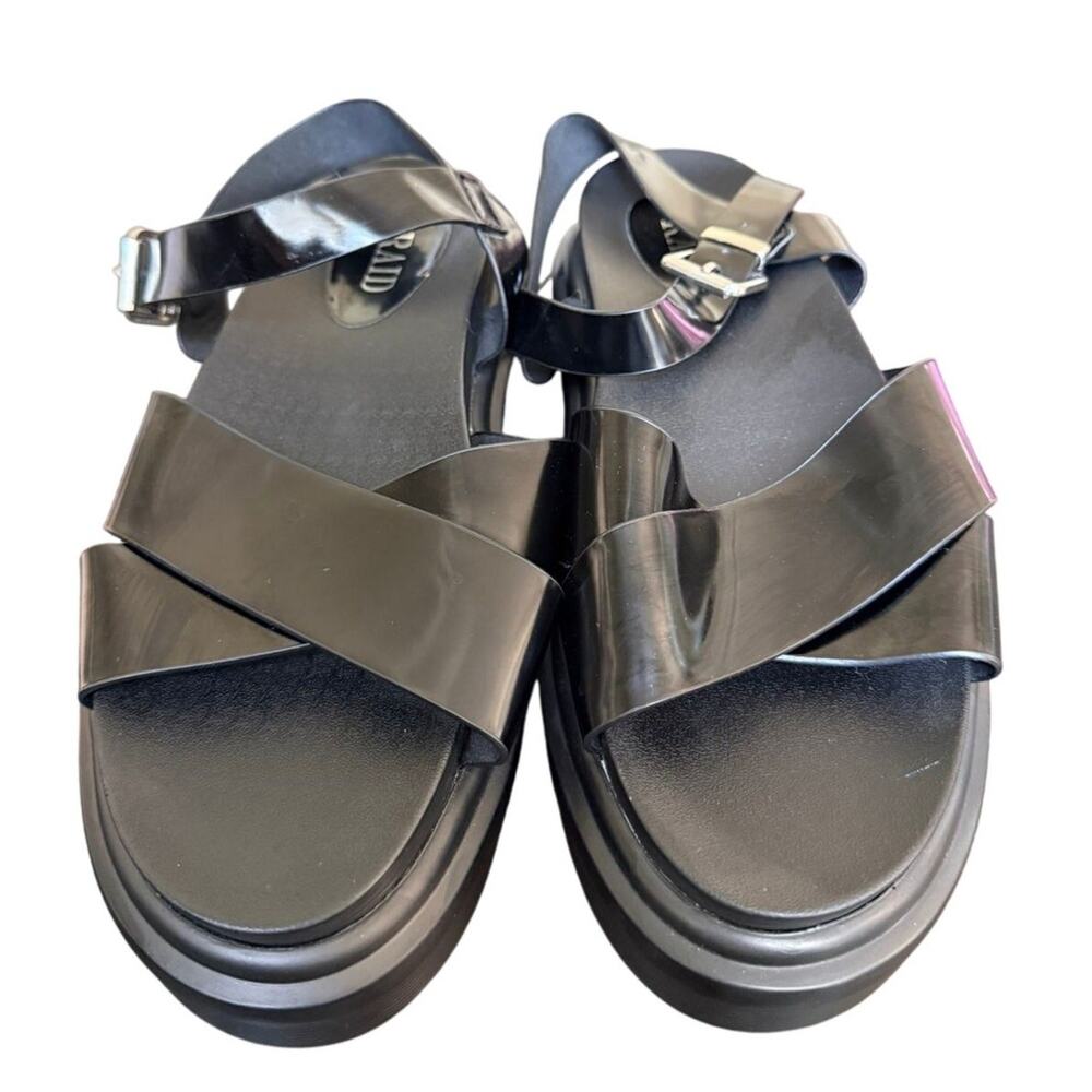 RAID Chunky Cross-Strap Sandals Black Women's Size 9 New without Tags